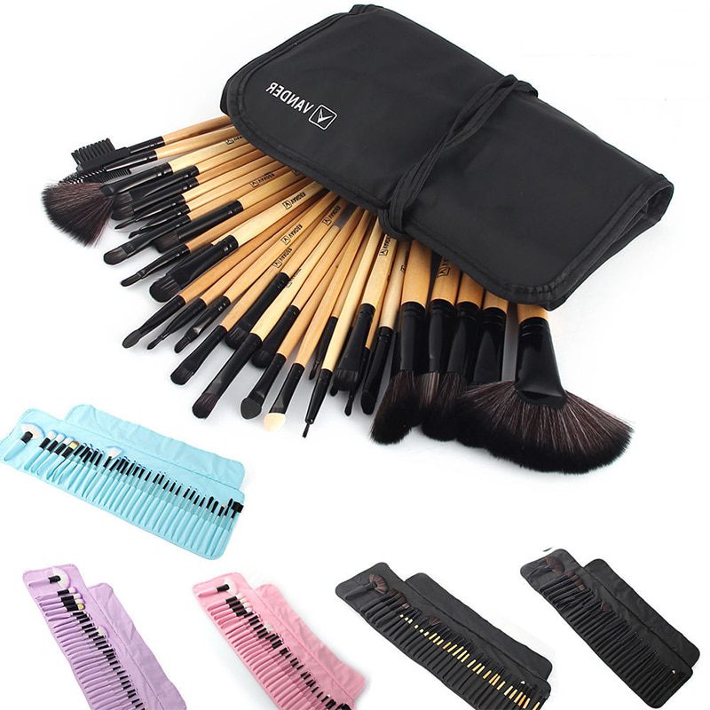 32Pcs Set Professional Makeup Brush Foundation Eye Shadows Lipsticks Powder Make Up Brushes Tools w/ Bag pincel maquiagem