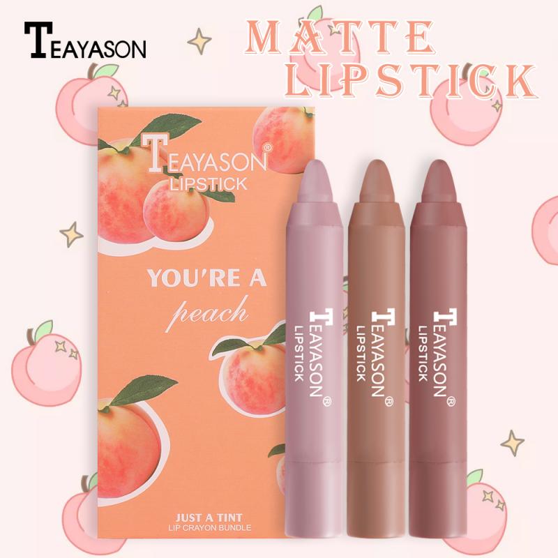 3pcs Matte Velvet Lipstick Set Delicate Smooth Waterproof Non-stick Cup No Fading Air Lipstick Lasting Lip Makeup TSLM1