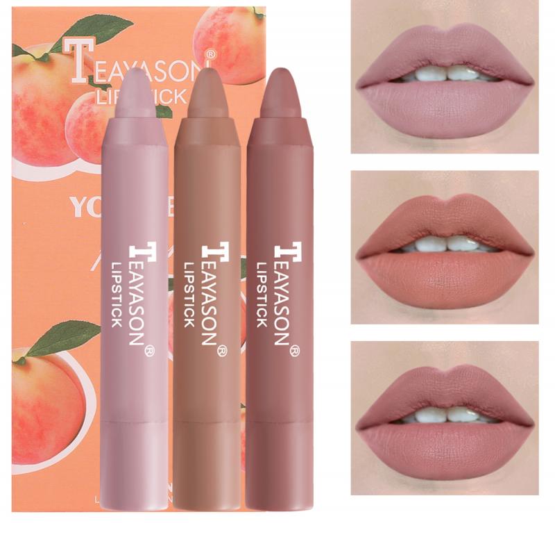 3pcs Matte Velvet Lipstick Set Delicate Smooth Waterproof Non-stick Cup No Fading Air Lipstick Lasting Lip Makeup TSLM1