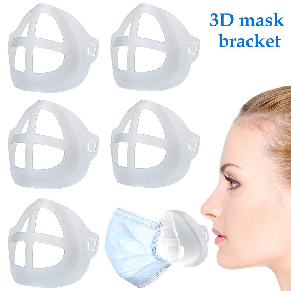 5pcs 3D Breathable Valve Mouth Mask Support Breathing Assist Mask Inner Cushion Bracket Food Grade PE Mask Holder