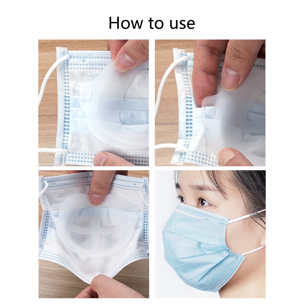 5pcs 3D Breathable Valve Mouth Mask Support Breathing Assist Mask Inner Cushion Bracket Food Grade PE Mask Holder