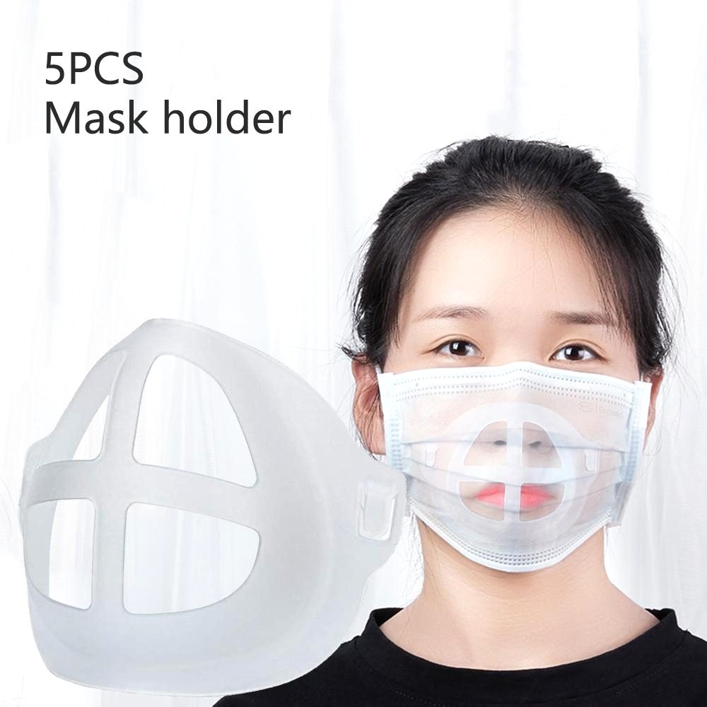 5pcs 3D Breathable Valve Mouth Mask Support Breathing Assist Mask Inner Cushion Bracket Food Grade PE Mask Holder