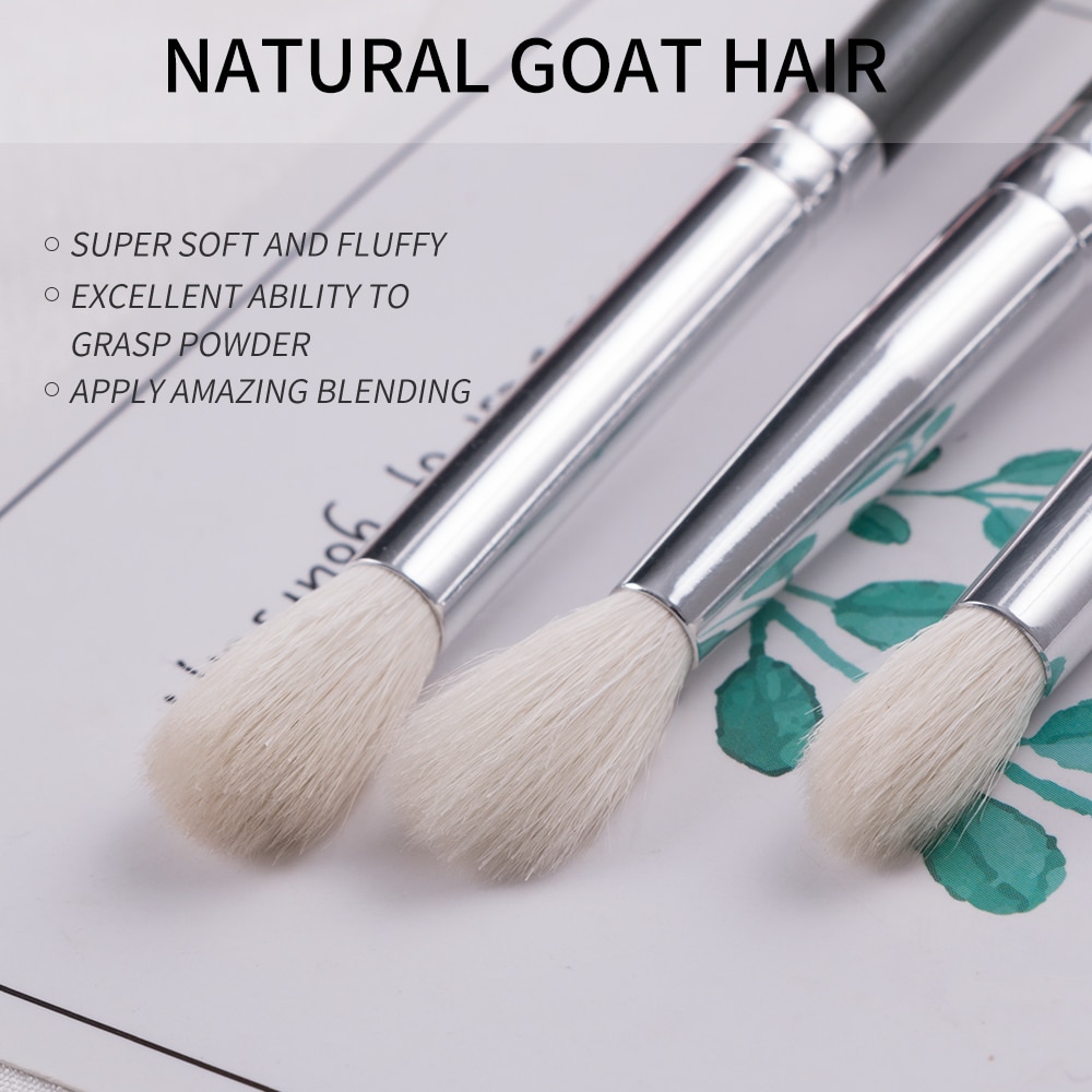 BEILI Black 15-18Pcs Makeup brushes Natural Goat Pony hair Eye shadow Blending Eyeliner Eyebrow Smokey shade brush set
