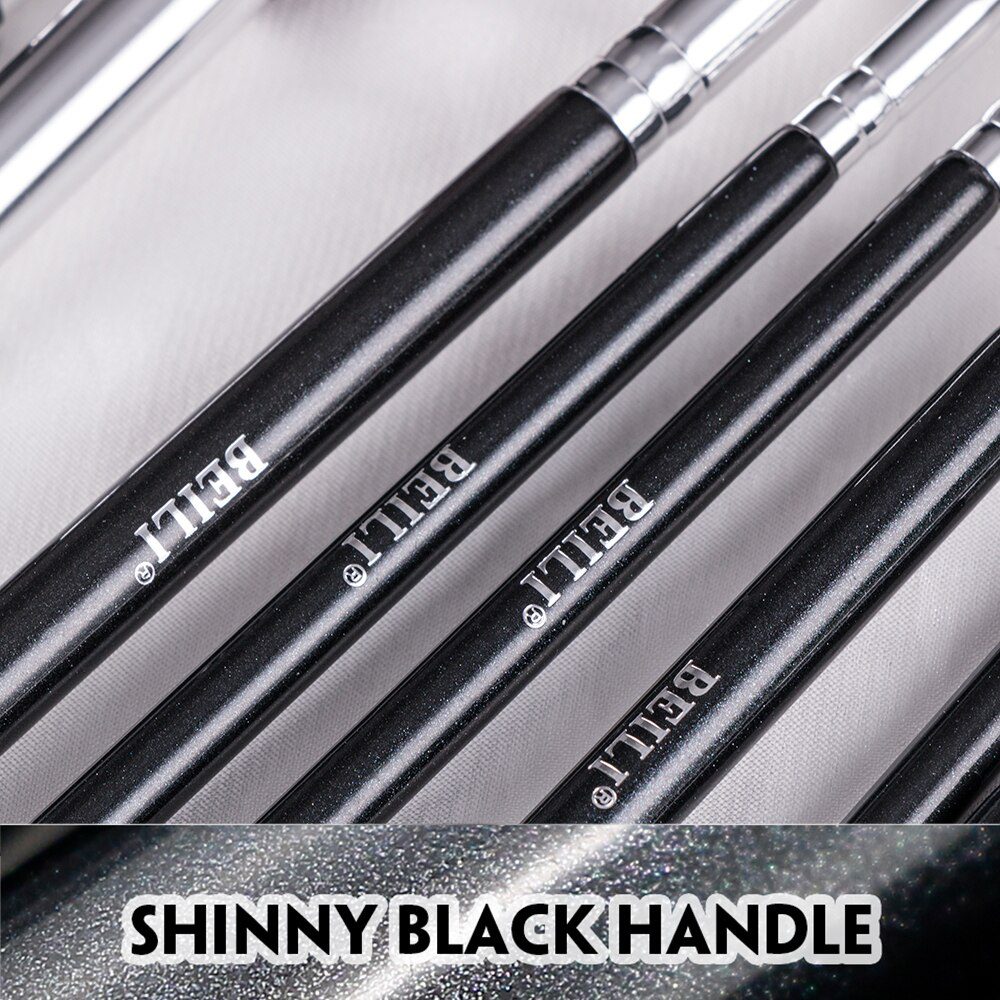 BEILI Black 15-18Pcs Makeup brushes Natural Goat Pony hair Eye shadow Blending Eyeliner Eyebrow Smokey shade brush set