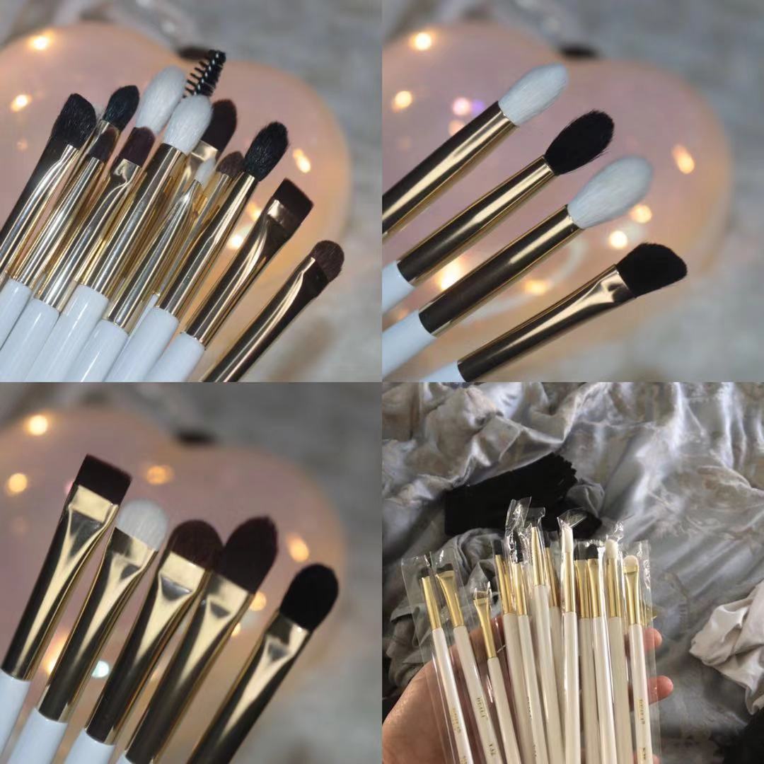 BEILI Black 15-18Pcs Makeup brushes Natural Goat Pony hair Eye shadow Blending Eyeliner Eyebrow Smokey shade brush set