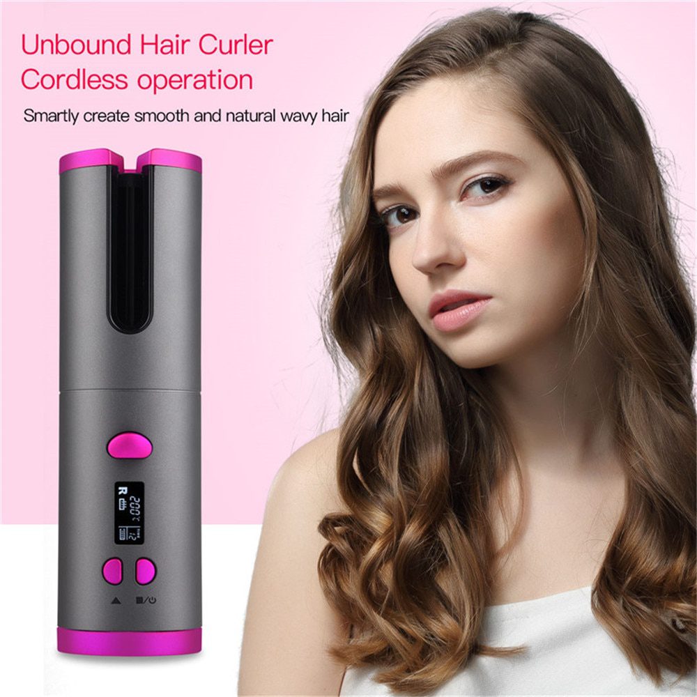 Automatic Hair Curler Auto Ceramic Wireless Curling Iron Hair Waver Tongs Beach Waves Iron Curling Wand Air Curler USB Cordless