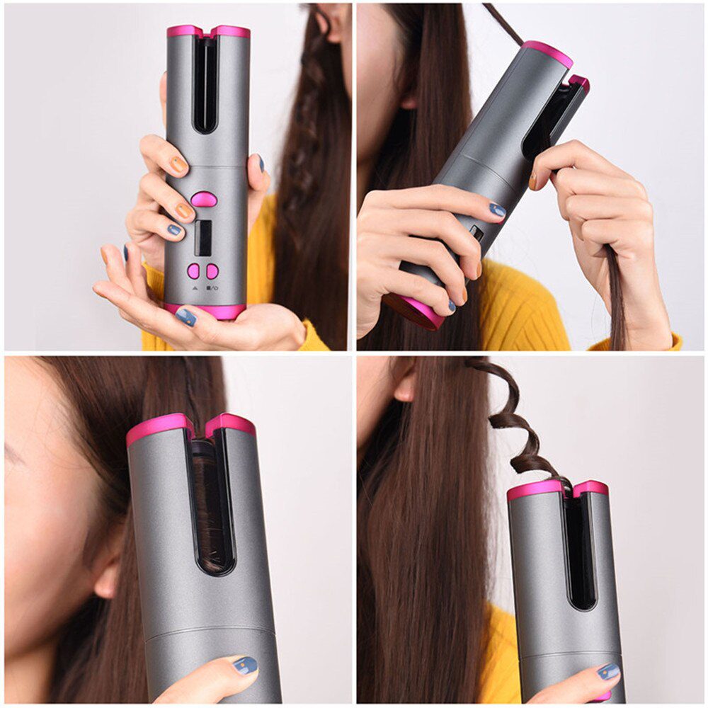 Automatic Hair Curler Auto Ceramic Wireless Curling Iron Hair Waver Tongs Beach Waves Iron Curling Wand Air Curler USB Cordless