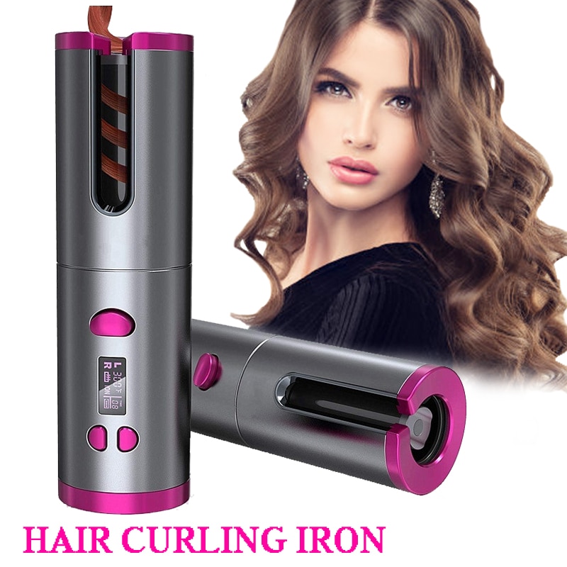 Automatic Hair Curler Auto Ceramic Wireless Curling Iron Hair Waver Tongs Beach Waves Iron Curling Wand Air Curler USB Cordless
