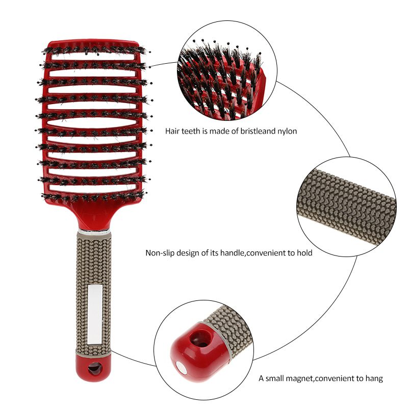 Hair Scalp Massage Comb Hairbrush Bristle Nylon Women Wet Curly Detangle Hair Brush for Salon Hairdressing Styling Tools