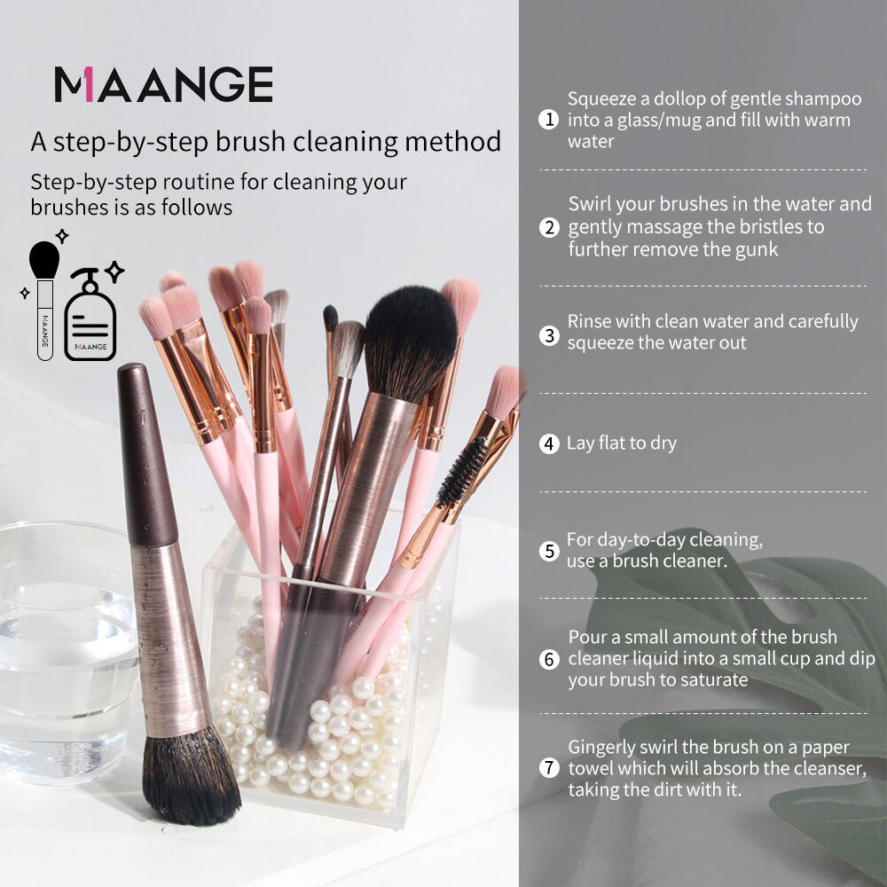 MAANGE 6pcs-20pcs Makeup Brushes Set Professional with Natural Hair Foundation Powder Eyeshadow Make Up Brush Blush