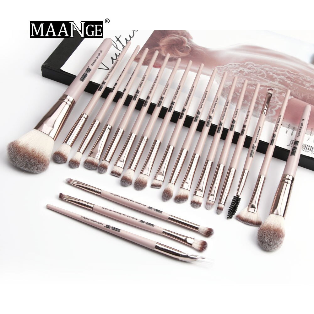 MAANGE 6pcs-20pcs Makeup Brushes Set Professional with Natural Hair Foundation Powder Eyeshadow Make Up Brush Blush