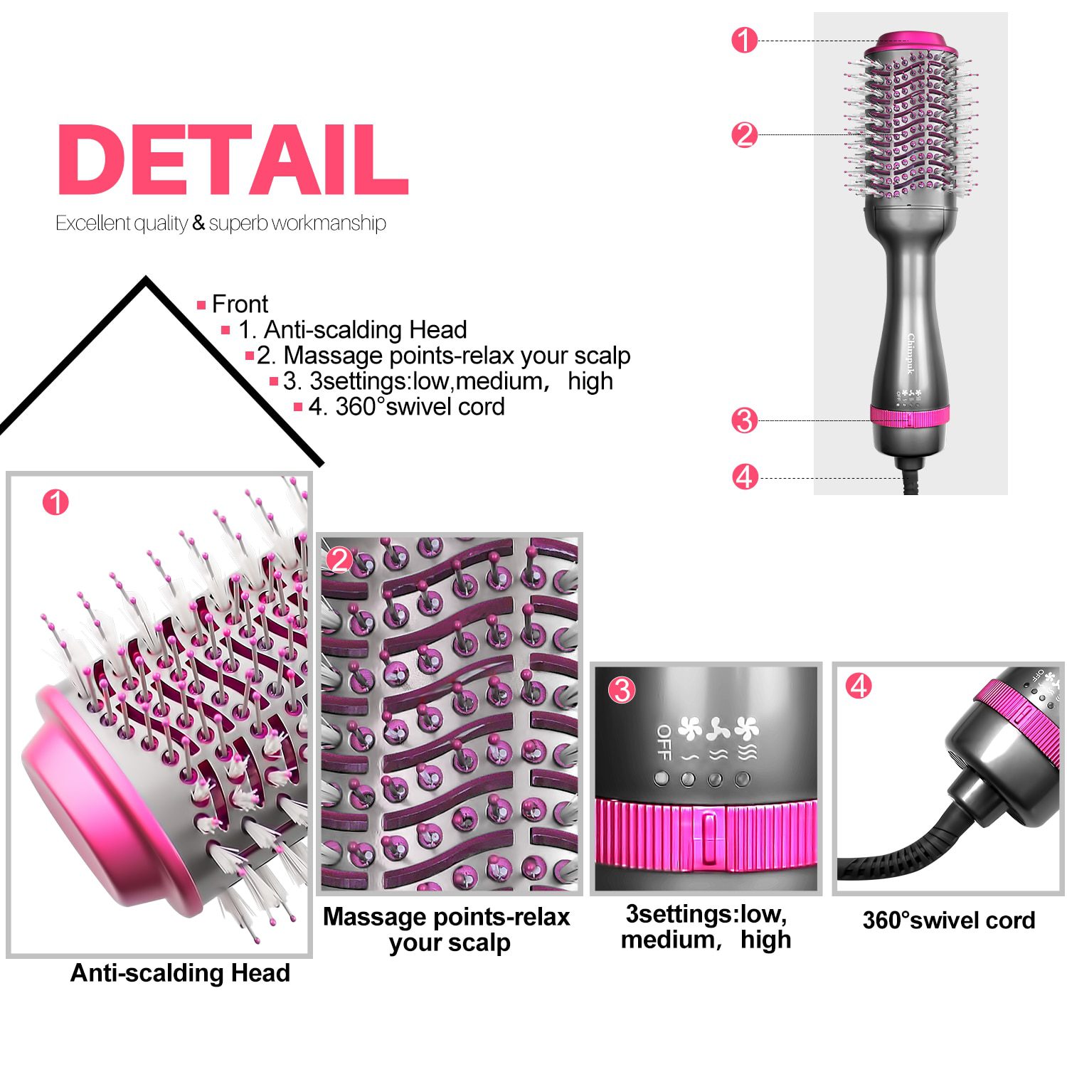 Dropshipping 2 IN 1 One Step Hair Dryer Hot Air Brush Hair Straightener Curler Comb Roller Electric Ion Blow Dryer Brush