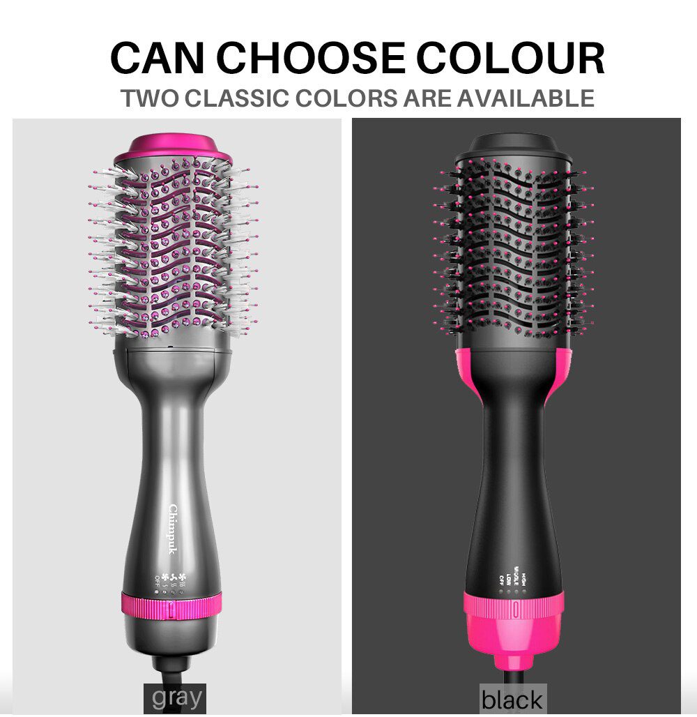 Dropshipping 2 IN 1 One Step Hair Dryer Hot Air Brush Hair Straightener Curler Comb Roller Electric Ion Blow Dryer Brush