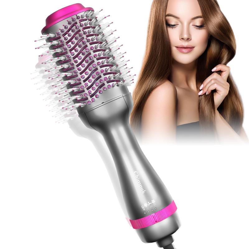 Dropshipping 2 IN 1 One Step Hair Dryer Hot Air Brush Hair Straightener Curler Comb Roller Electric Ion Blow Dryer Brush