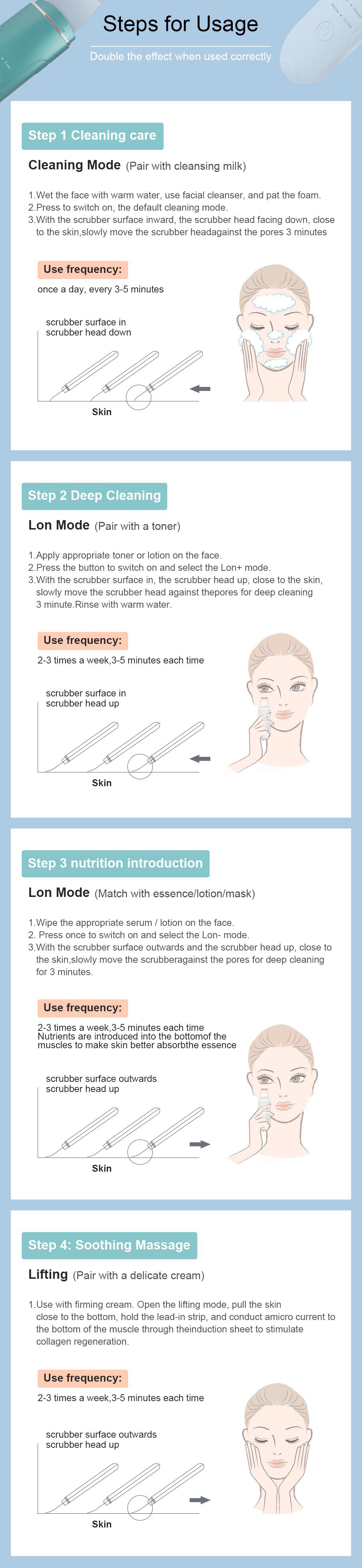 Ultrasonic Skin Scrubber Facial Cleansing Peeling Machine Blackhead Remover Pore Cleaner EMS LED Anti Aging Facial Massager EMS Ultrasonic Skin Scrubber Facial Cleansing Peeling Machine Blackhead Remover Pore Cleaner EMS LED Anti Aging Facial Massager EMS