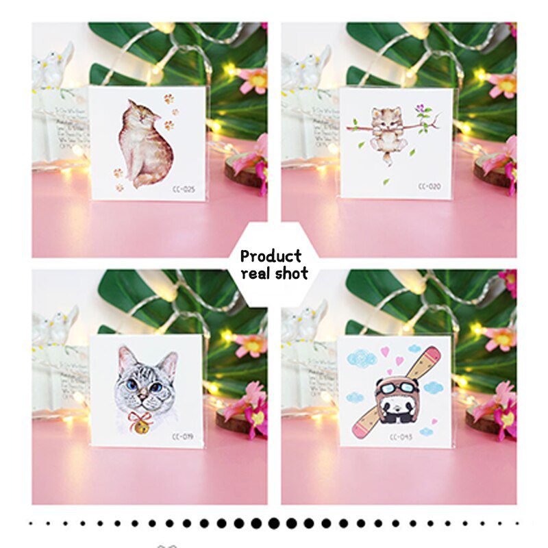 1PCS Fashion children Girl animal Temporary tattoo stickers Cute Cat Cartoon Temporary waterproof Tattoo Sticker TSLM1