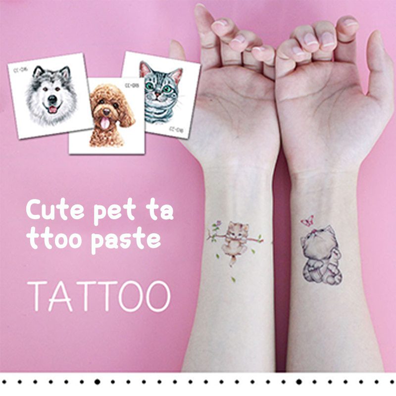 1PCS Fashion children Girl animal Temporary tattoo stickers Cute Cat Cartoon Temporary waterproof Tattoo Sticker TSLM1