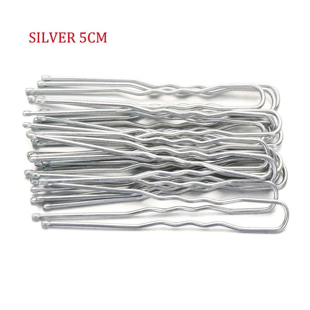 20PCS/Bag 5/7cm U Shaped Alloy Hairpins Waved Hair Clips Simple Metal Bobby Pins Barrettes Bridal Hairstyle Tools Accessories