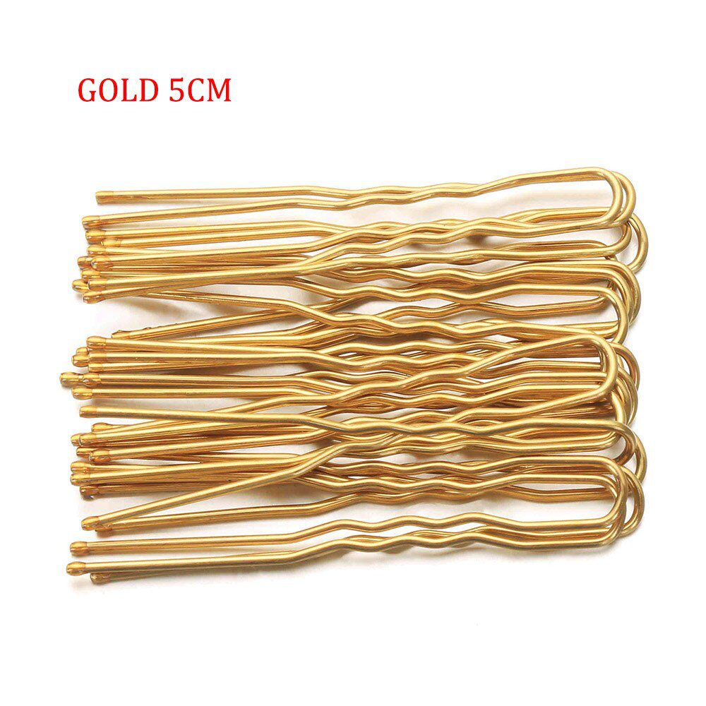 20PCS/Bag 5/7cm U Shaped Alloy Hairpins Waved Hair Clips Simple Metal Bobby Pins Barrettes Bridal Hairstyle Tools Accessories