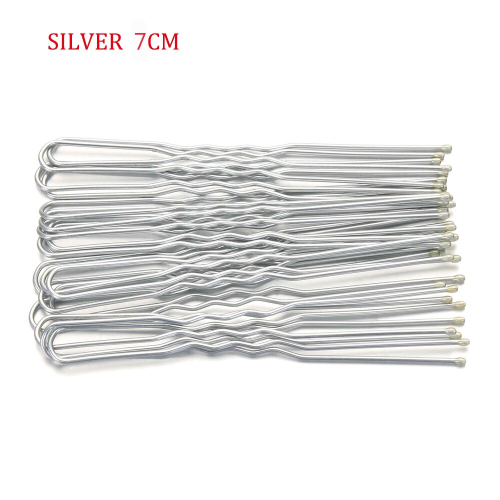 20PCS/Bag 5/7cm U Shaped Alloy Hairpins Waved Hair Clips Simple Metal Bobby Pins Barrettes Bridal Hairstyle Tools Accessories
