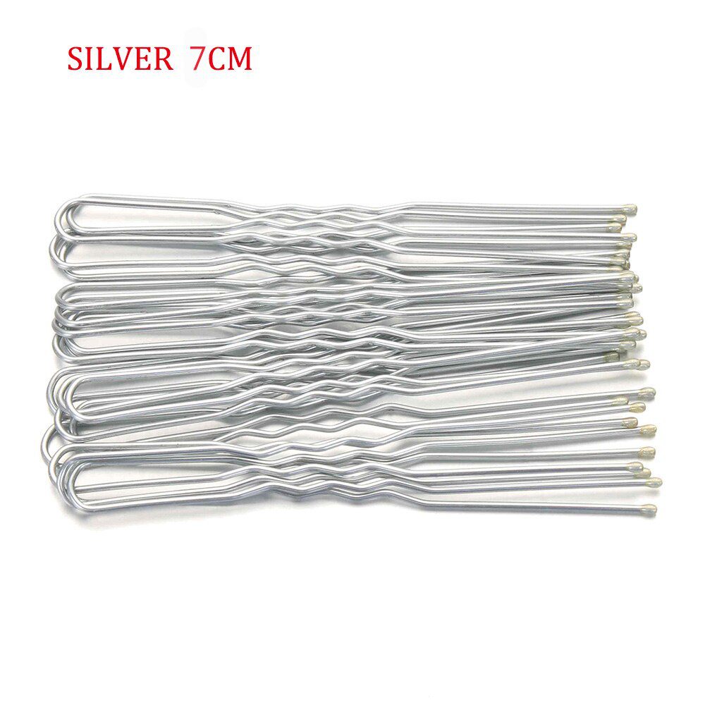 20PCS/Bag 5/7cm U Shaped Alloy Hairpins Waved Hair Clips Simple Metal Bobby Pins Barrettes Bridal Hairstyle Tools Accessories