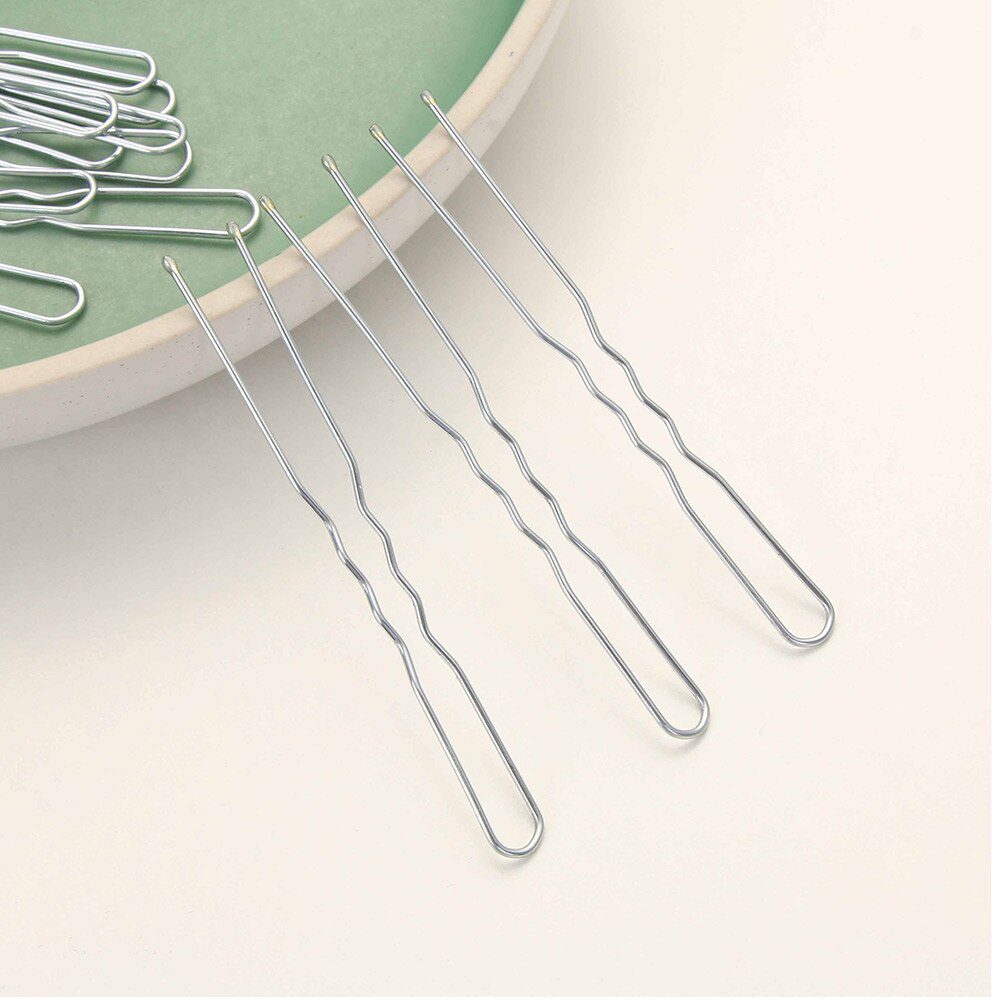 20PCS/Bag 5/7cm U Shaped Alloy Hairpins Waved Hair Clips Simple Metal Bobby Pins Barrettes Bridal Hairstyle Tools Accessories