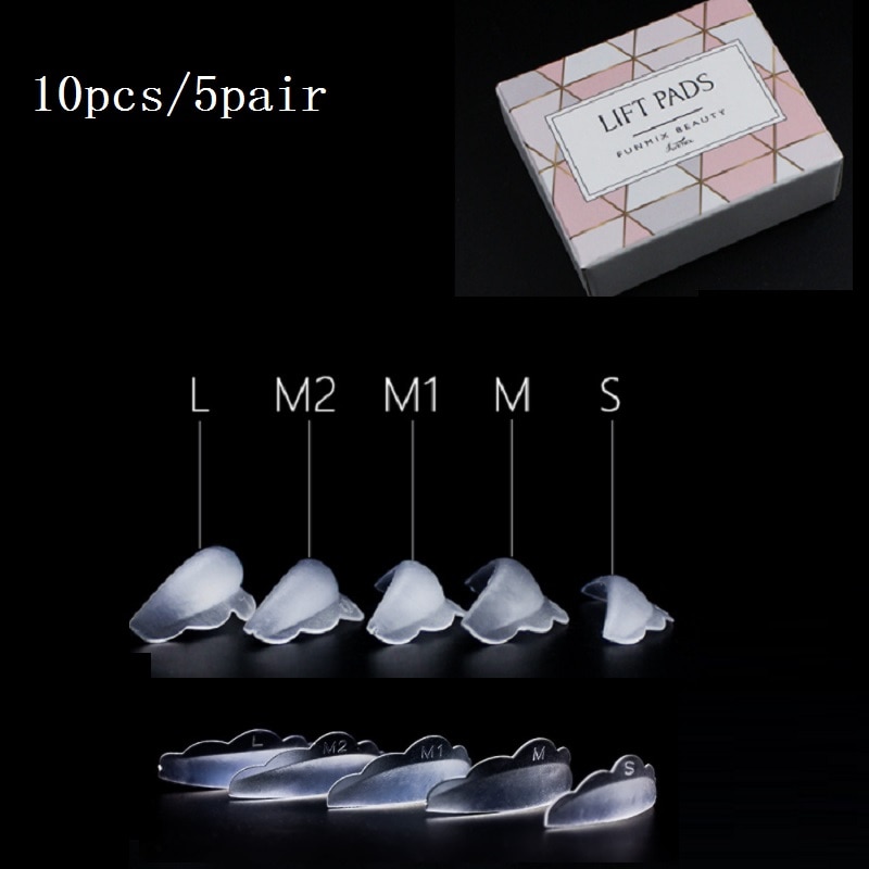 10pc/5Pair DIY Silicone Eyelash Perm Pad Rods Shield Lifting Recycling 3D Eyelash Growth Treatment Reuseable Wholesale TSLM1