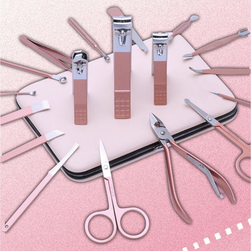 18/16/12/10/7pcs New Manicure Stainless Steel Nail Clippers Pedicure Set Portable Travel Hygiene Kit Nail Cutter Tool Set