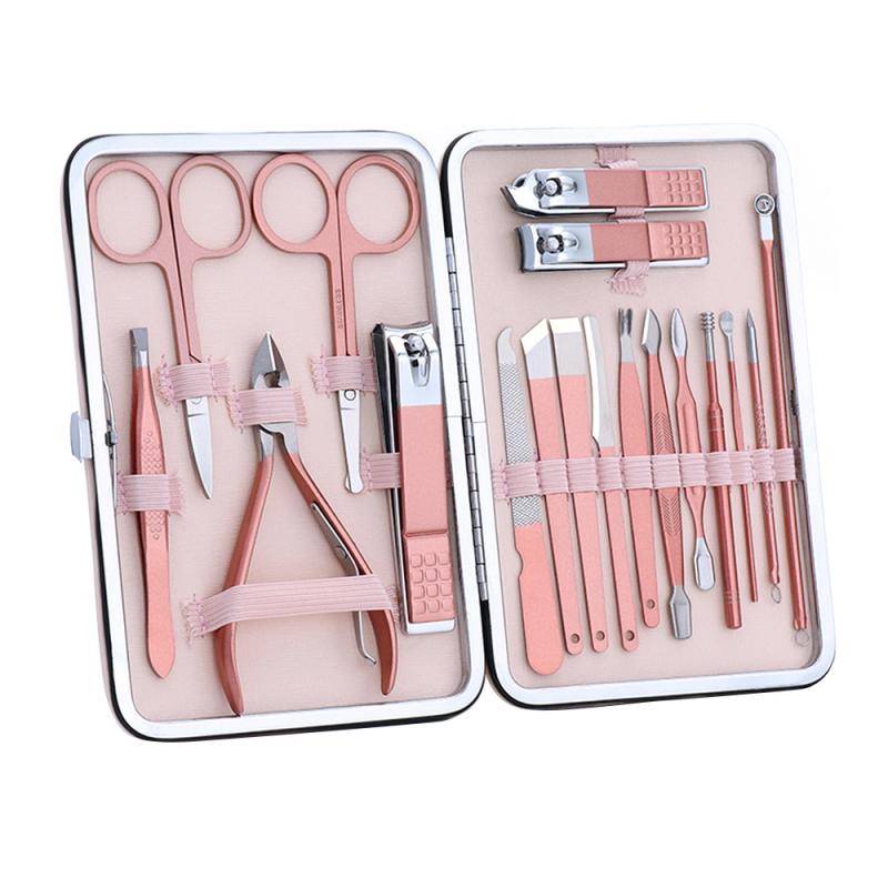 18/16/12/10/7pcs New Manicure Stainless Steel Nail Clippers Pedicure Set Portable Travel Hygiene Kit Nail Cutter Tool Set