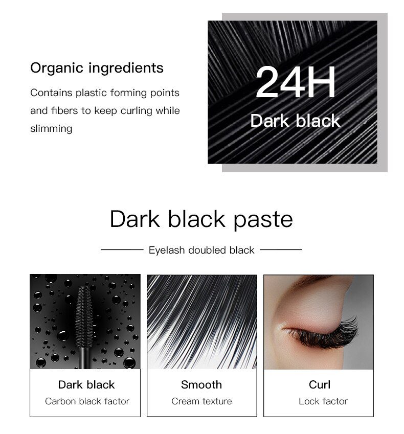 4d silk fiber mascara waterproof and easy to dry natural soft long eyelash makeup mascara black thick eyelash cosmetics