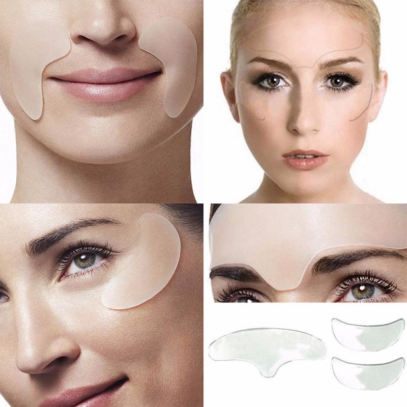 5Pcs/bag Anti Wrinkle Eye Face Pad Reusable Face Lifting Silicone Overnight Invisible Remove Lines Facial Beauty Tool TSLM1