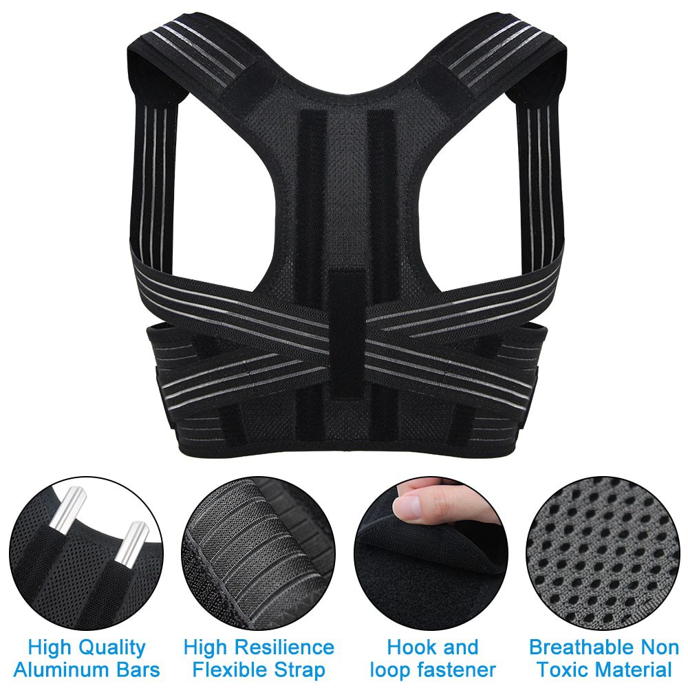 Aptoco Posture Corrector Brace Shoulder Back Support Belt for Unisex Braces & Supports Belt Shoulder Posture Dropshipping