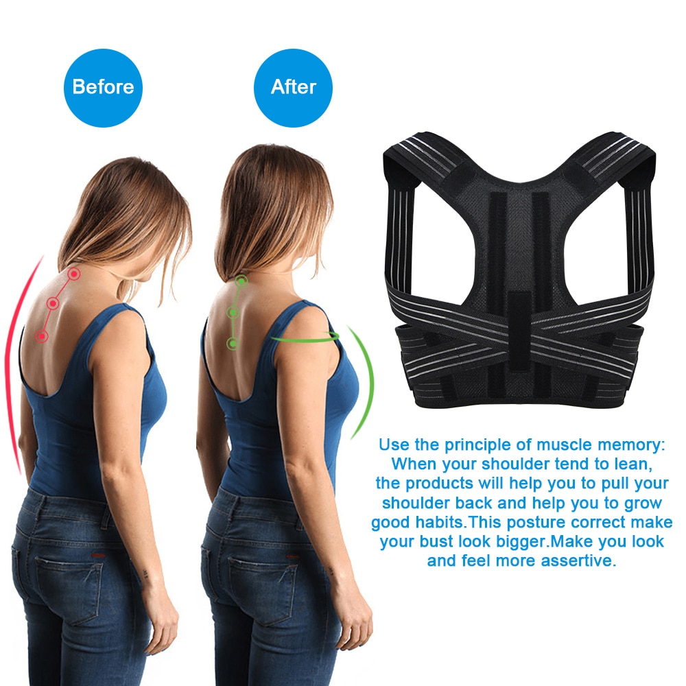 Aptoco Posture Corrector Brace Shoulder Back Support Belt for Unisex Braces & Supports Belt Shoulder Posture Dropshipping