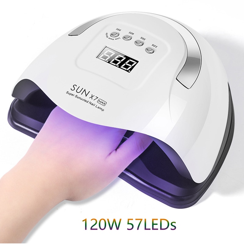 120W UV LED Nail Lamp Nail Dryer 57 LEDs Lamp Quick Drying Nail Gel Polish Manicure Pedicure Professional Nail Salon Lamp Dryer