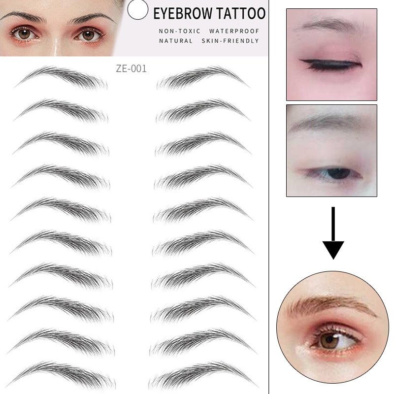Magic 4D Hair-like Eyebrow Tattoo Sticker False Eyebrows Long Lasting Super Waterproof Makeup Eye Brow Stickers Cosmetics TSLM1