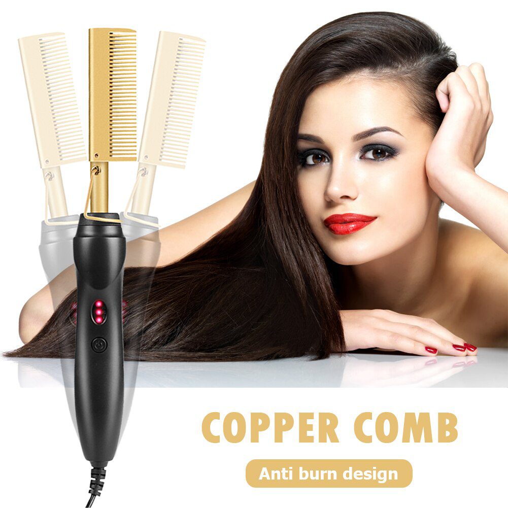 Hair Straightening Brush Straightener Flat Irons Hot Heating Comb Hair Straight Styler Corrugation Curling Iron Hair Curler Comb