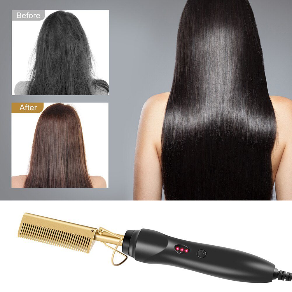 Hair Straightening Brush Straightener Flat Irons Hot Heating Comb Hair Straight Styler Corrugation Curling Iron Hair Curler Comb