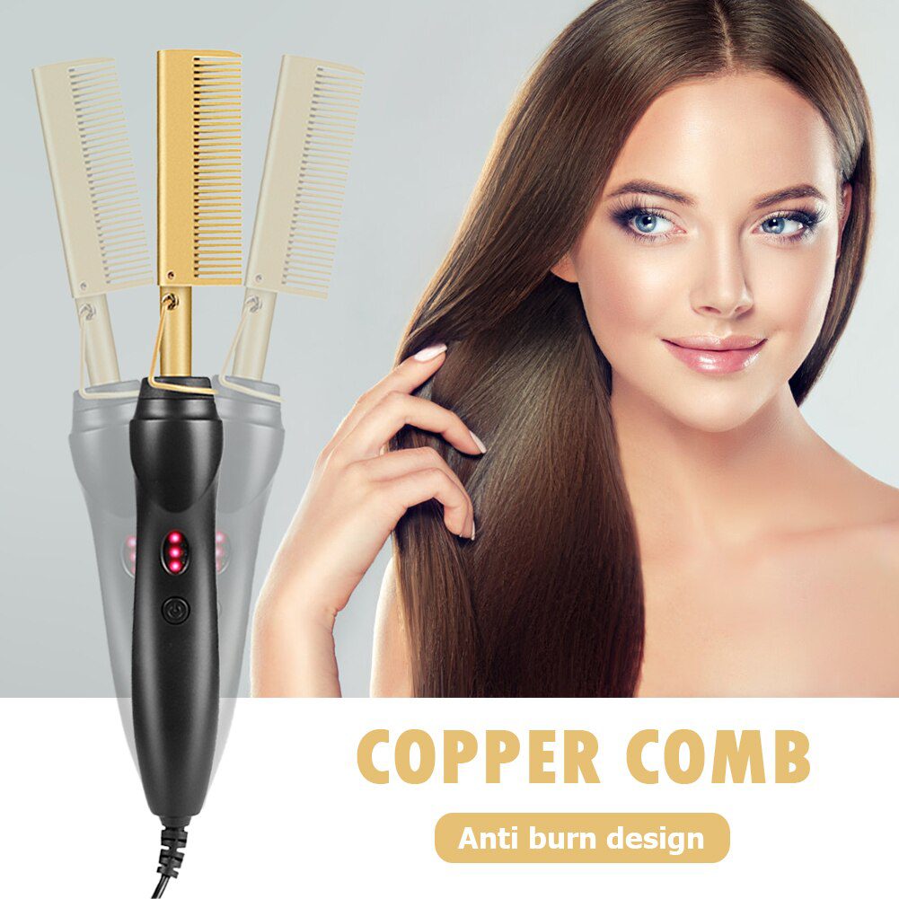 Hair Straightening Brush Straightener Flat Irons Hot Heating Comb Hair Straight Styler Corrugation Curling Iron Hair Curler Comb