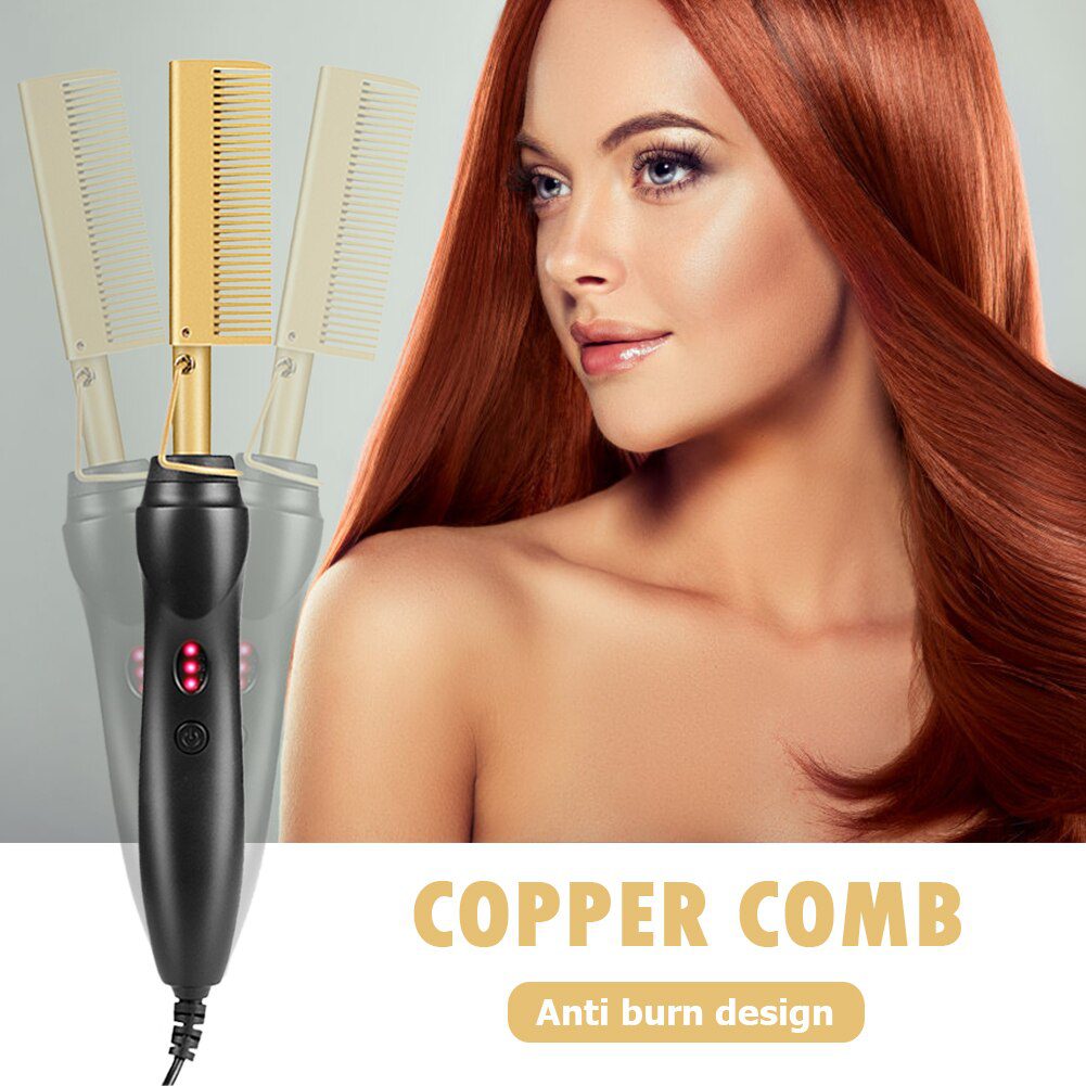 Hair Straightening Brush Straightener Flat Irons Hot Heating Comb Hair Straight Styler Corrugation Curling Iron Hair Curler Comb