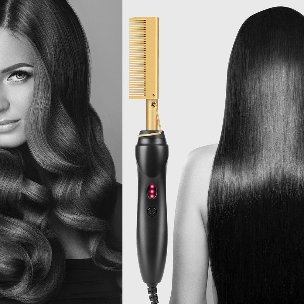 Hair Straightening Brush Straightener Flat Irons Hot Heating Comb Hair Straight Styler Corrugation Curling Iron Hair Curler Comb