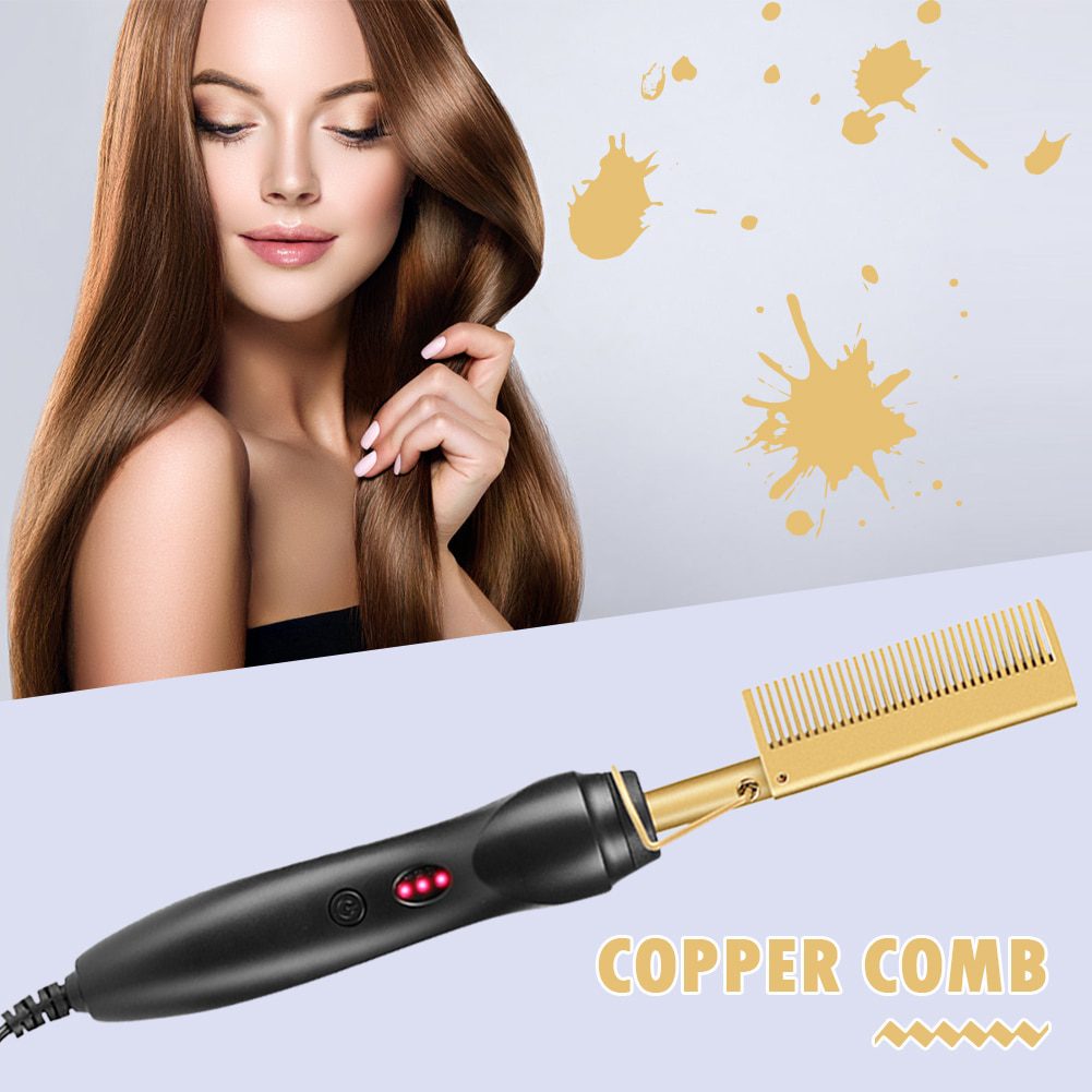 Hair Straightening Brush Straightener Flat Irons Hot Heating Comb Hair Straight Styler Corrugation Curling Iron Hair Curler Comb