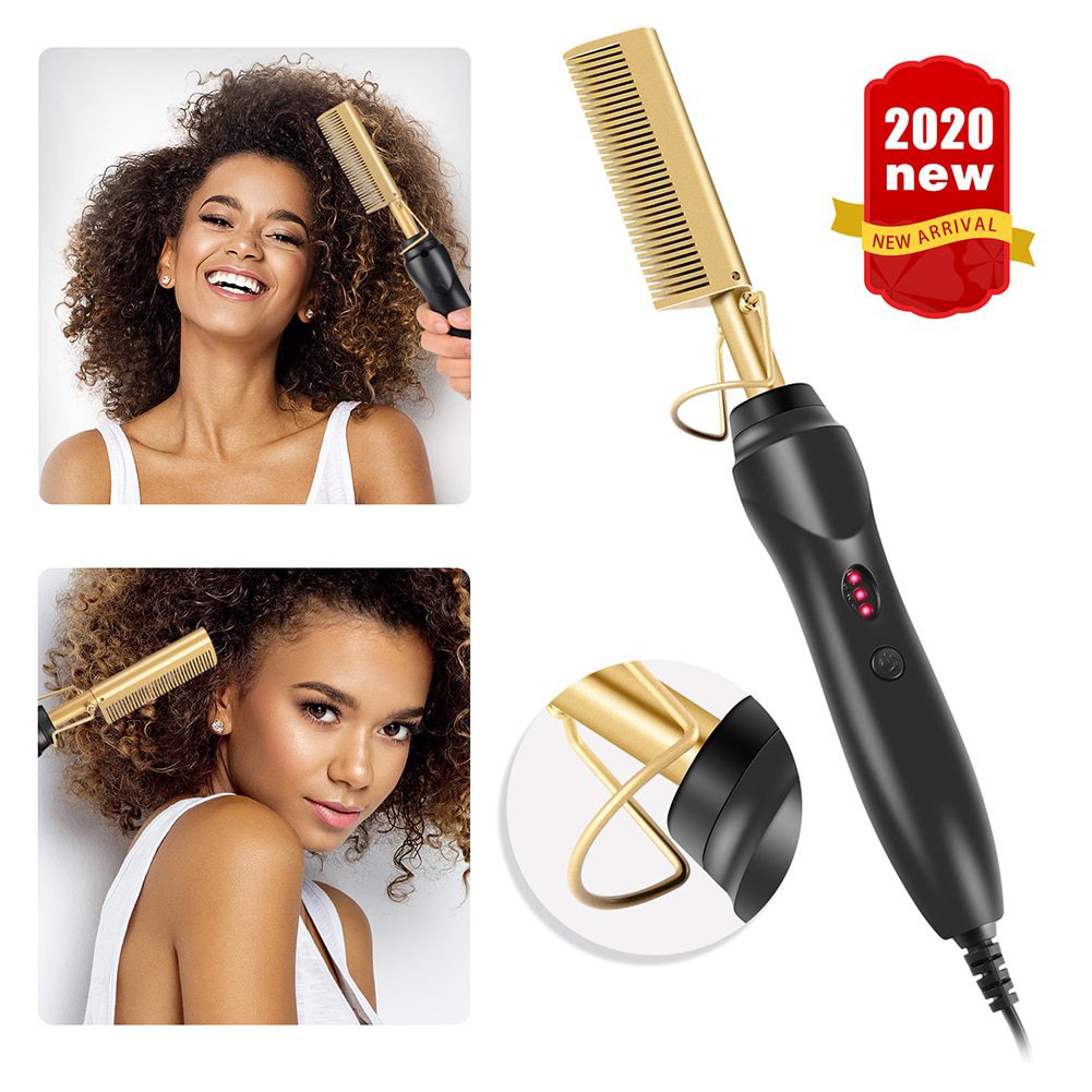 Hair Straightening Brush Straightener Flat Irons Hot Heating Comb Hair Straight Styler Corrugation Curling Iron Hair Curler Comb