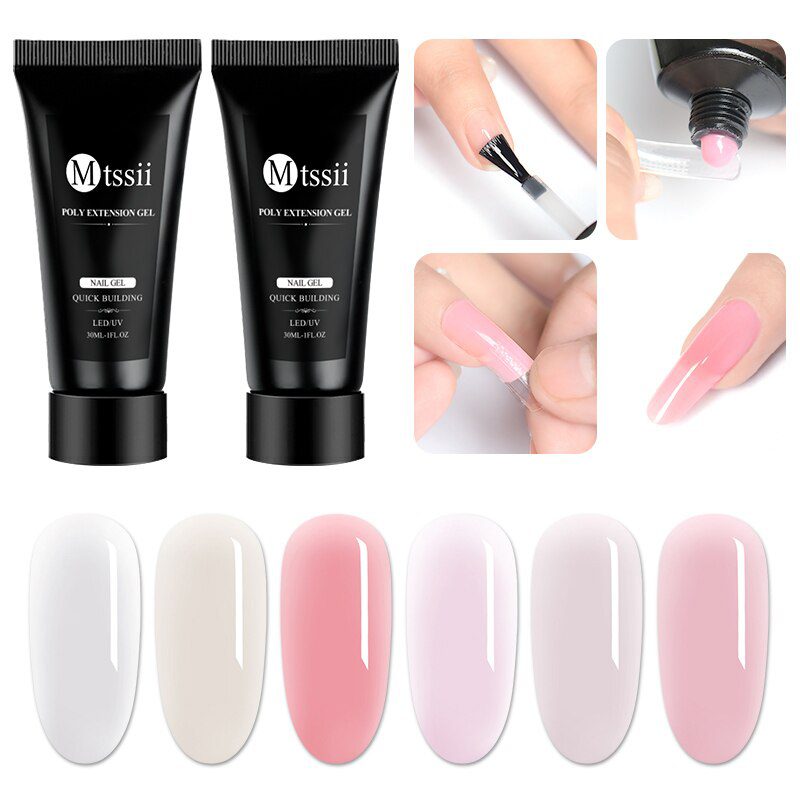 Mtssii 9pcs/kit US Warehouse Poly Extenstion Nail Gel Sets Nail Extension Polish Lamp Nail Brush Nail Primer Hard Jelly Acrylic