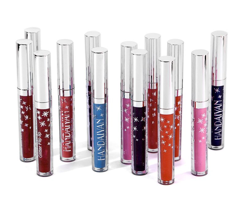 13 colors lip gloss long-lasting shiny gloss matte liquid lipstick waterproof metallic makeup blue purple pink lipstick