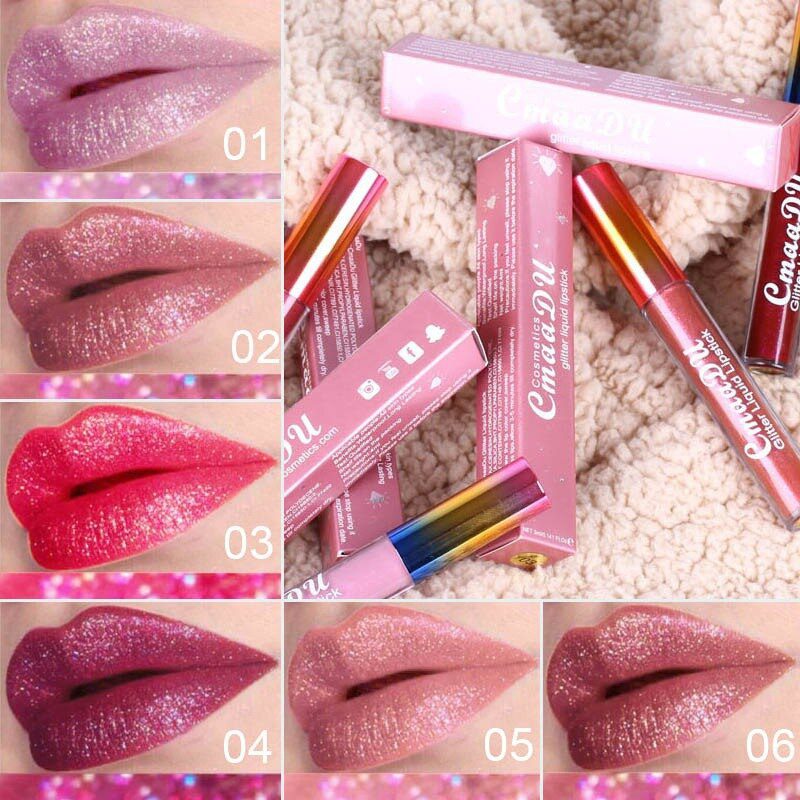 13 colors lip gloss long-lasting shiny gloss matte liquid lipstick waterproof metallic makeup blue purple pink lipstick