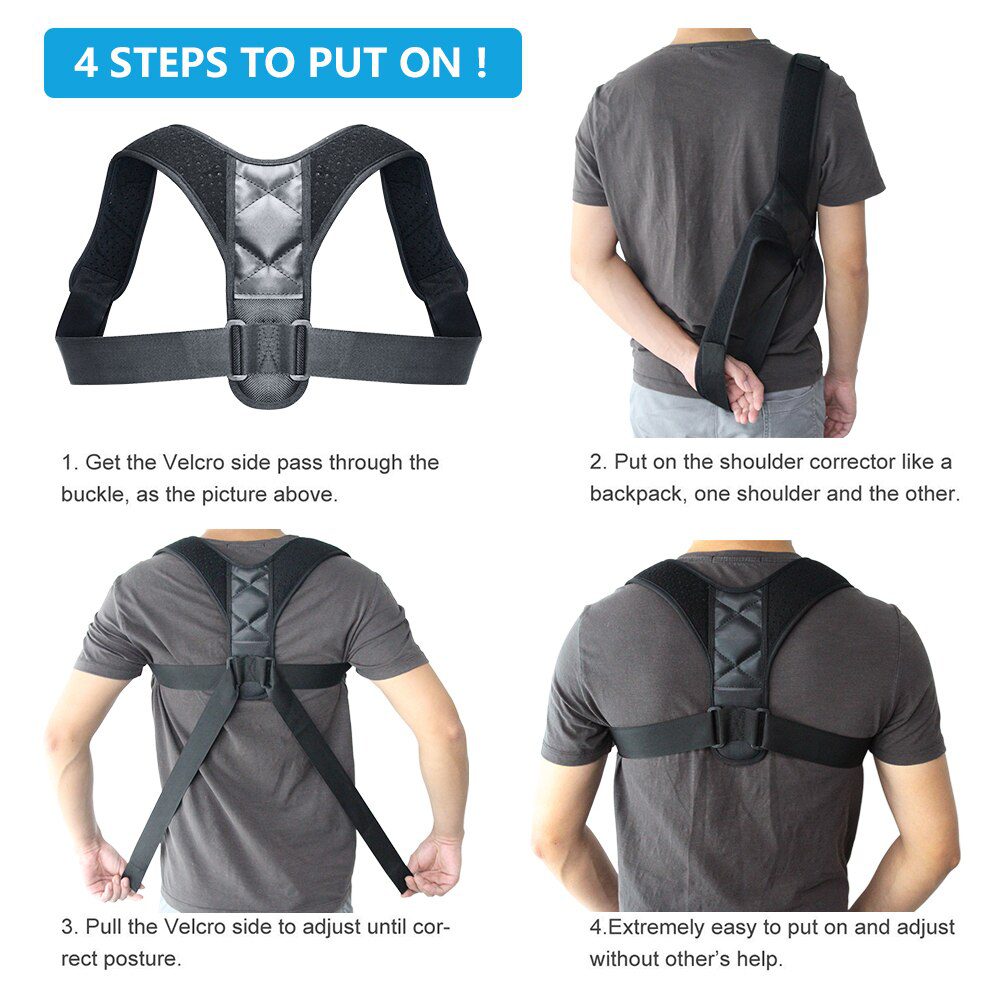 Drop shipping Adjustable Back Posture Corrector Clavicle Spine Back Shoulder Lumbar Brace Support Belt Posture Correction Brace