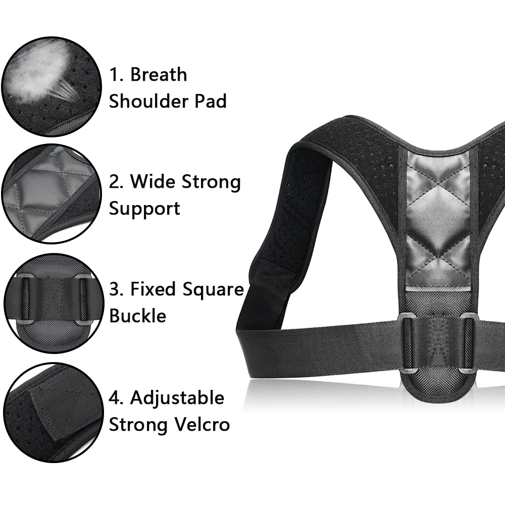 Drop shipping Adjustable Back Posture Corrector Clavicle Spine Back Shoulder Lumbar Brace Support Belt Posture Correction Brace