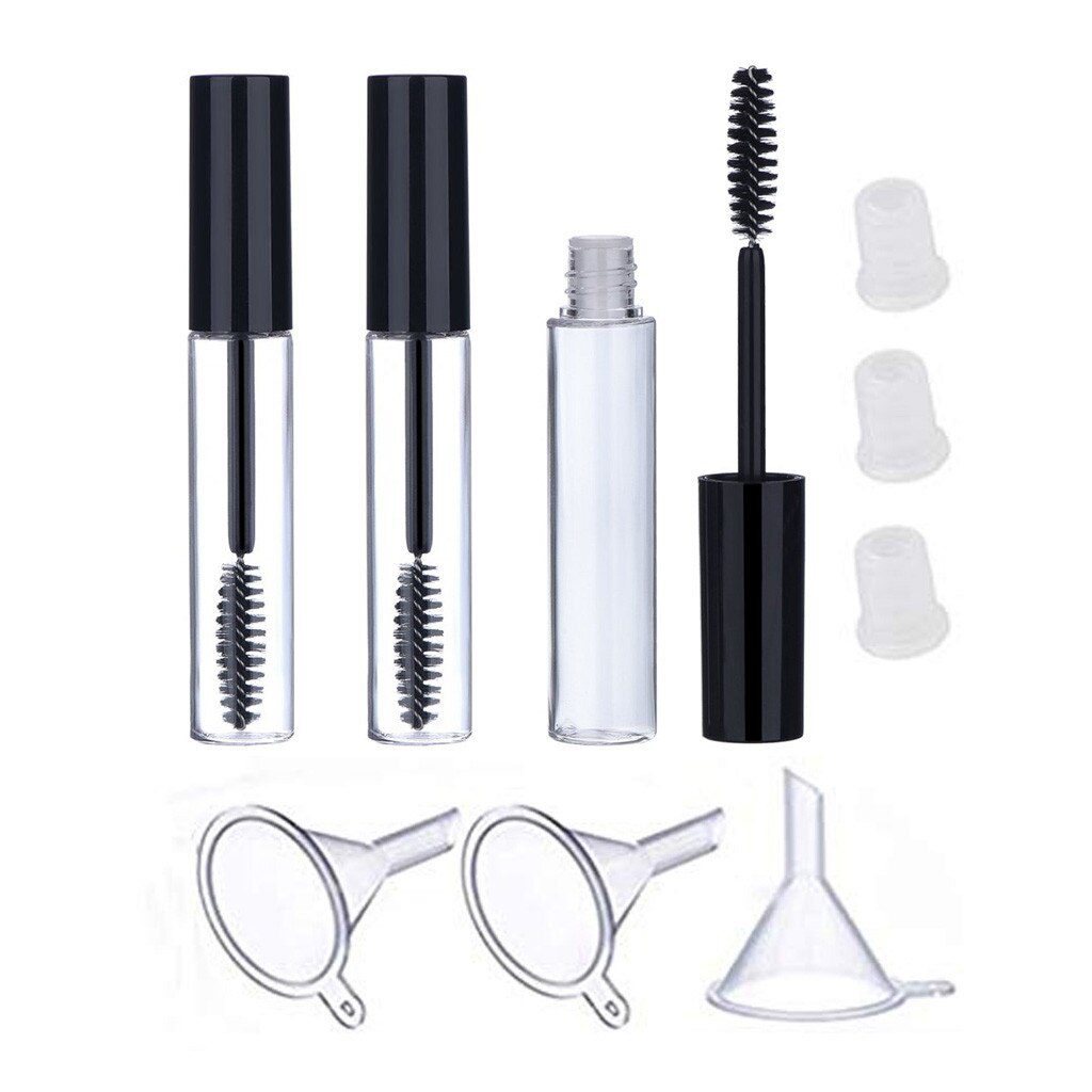 Empty mascara bottles with wand Refillable 3Pcs 10ml Empty Mascara Tube Wand Eyelash Cream Container Bottle DIY Mascara Containe