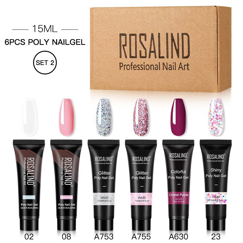 ROSALIND Poly Nail Gel Extension Nail Kit All For Manicure Gel Set Acrylic Solution Water Builder Gel Polish For Nail Art Design