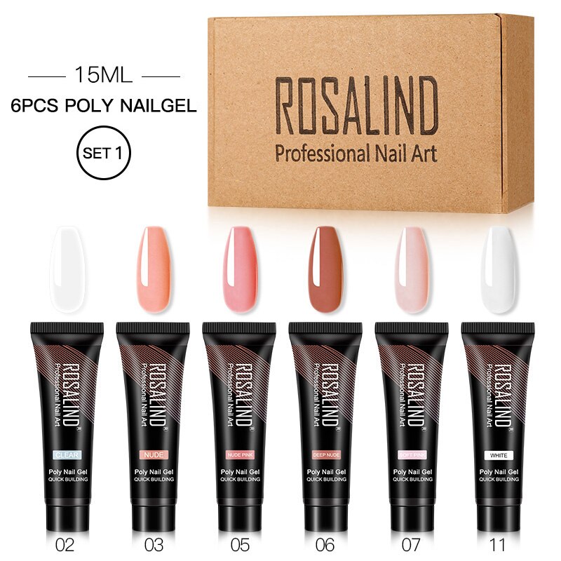 ROSALIND Poly Nail Gel Extension Nail Kit All For Manicure Gel Set Acrylic Solution Water Builder Gel Polish For Nail Art Design